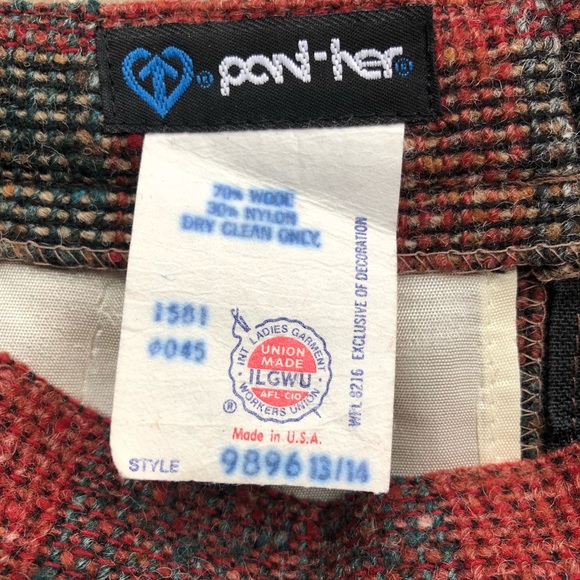 Vintage 70's Wool Skirt Union Label Size 13-14 - Picture 5 of 6